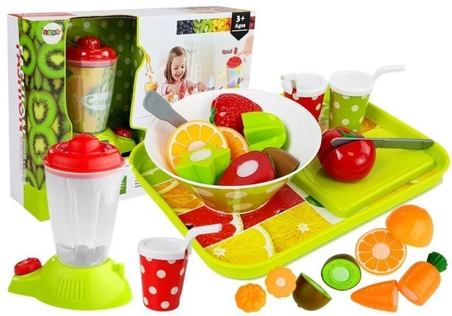 Kinderset Obst und Gemüse mit Mixer und Tablett