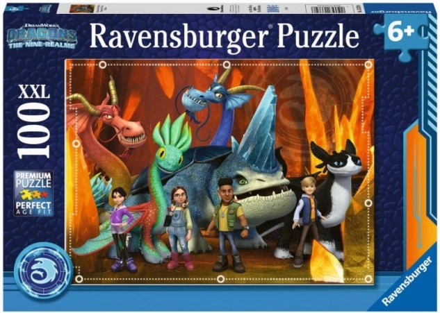 RAVENSBURGER children's puzzle HOW TO TRAIN YOUR DRAGON: THE NINE REALMS XXL 100 pieces