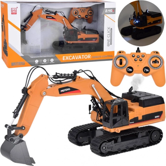 RC rupsgraafmachine speelgoed met rook, geluiden en LED-verlichting + afstandsbediening