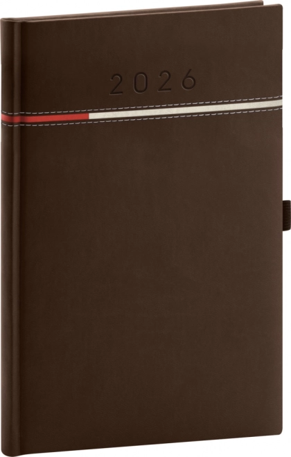 Weekly Diary Tomy brown-red 2026