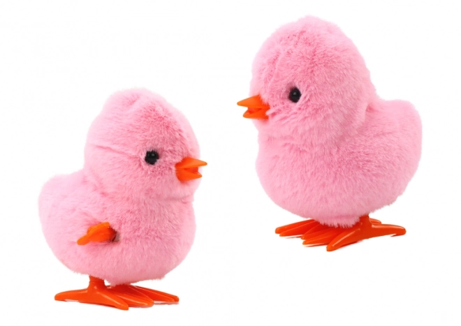 Wind-up Jumping Plush Chicken Toy Pink