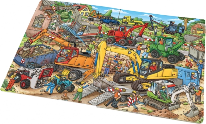 Enorme en gedetailleerde illustraties van de bouwplaats