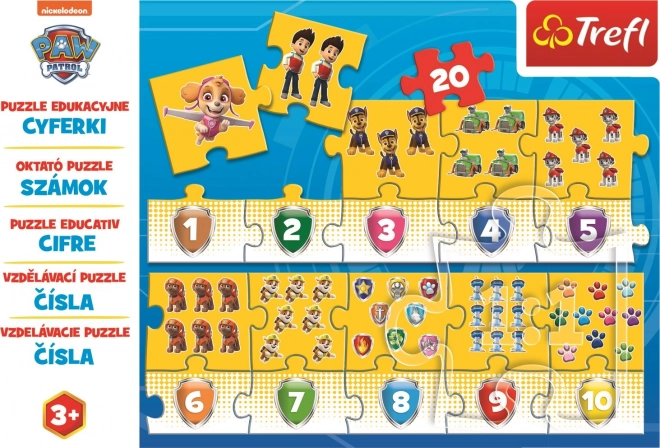 Educational Puzzle Numbers Paw Patrol 20 Pieces