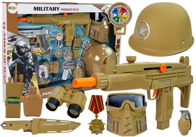 Set militaire Armes avec masque Casque Grenade Son