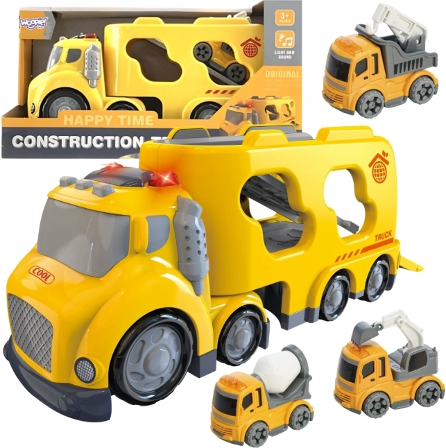 Large Yellow City Truck Tow Service with Sound and Light Effects