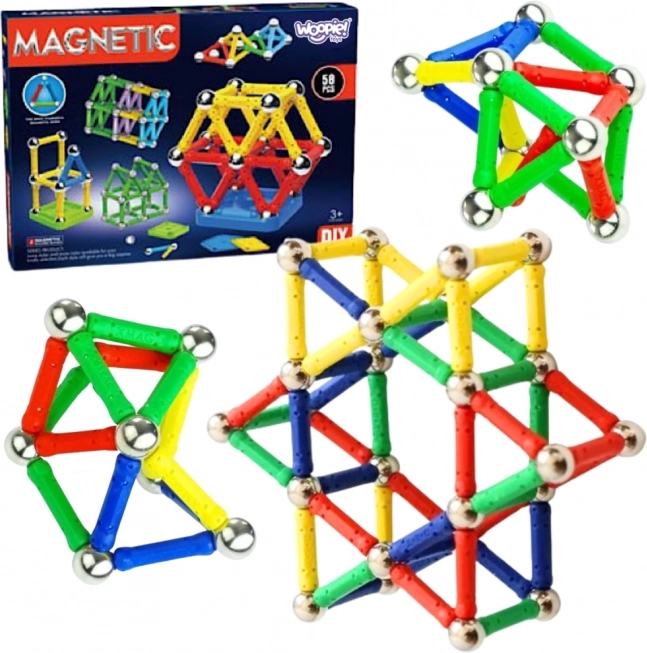 Woopie magnetic building blocks 3D, 58 pcs