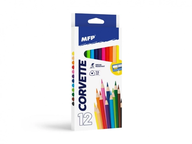 MFP Triangular Colored Pencils 12 pcs with Sharpener
