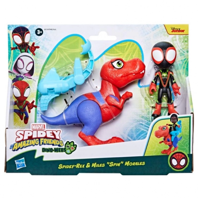 Spider-man spidey en zijn fantastische vrienden figuur met dinosaurus en accessoires