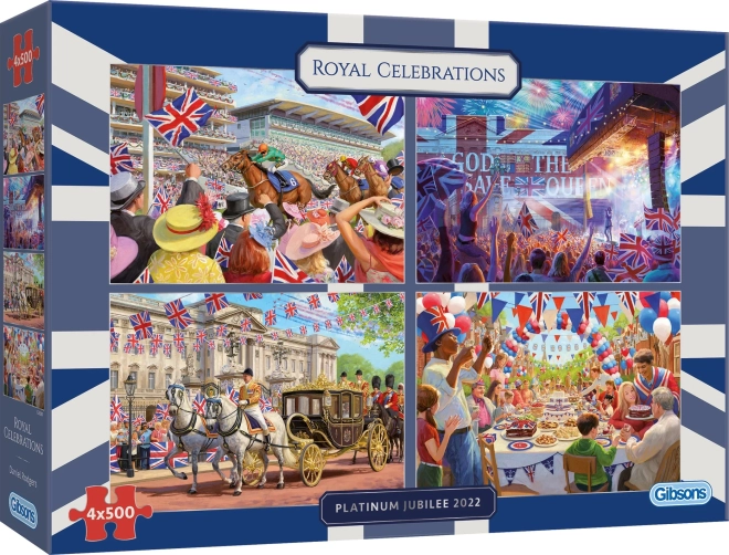 GIBSONS Koninklijke vieringen puzzelset 4×500 stukjes