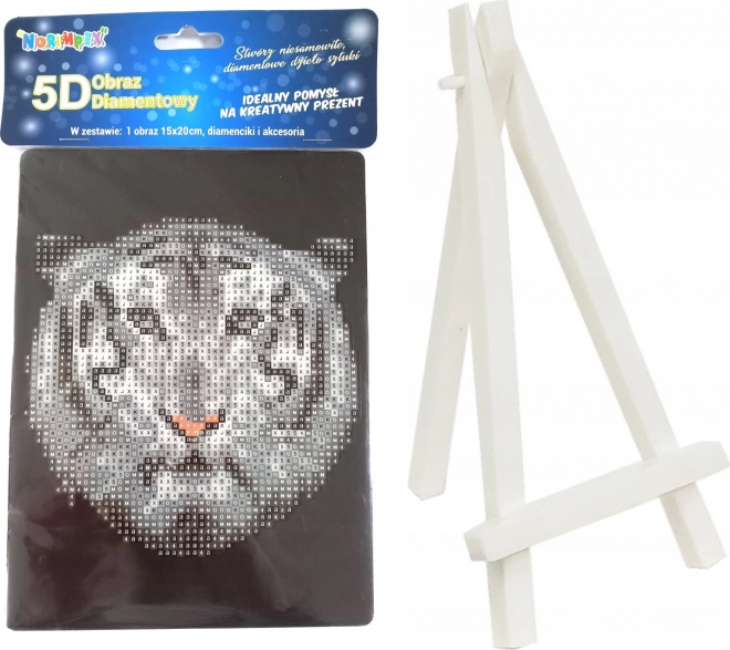 Diamantschilderen witte tijger 15 × 20 cm met standaard – NORIMPEX