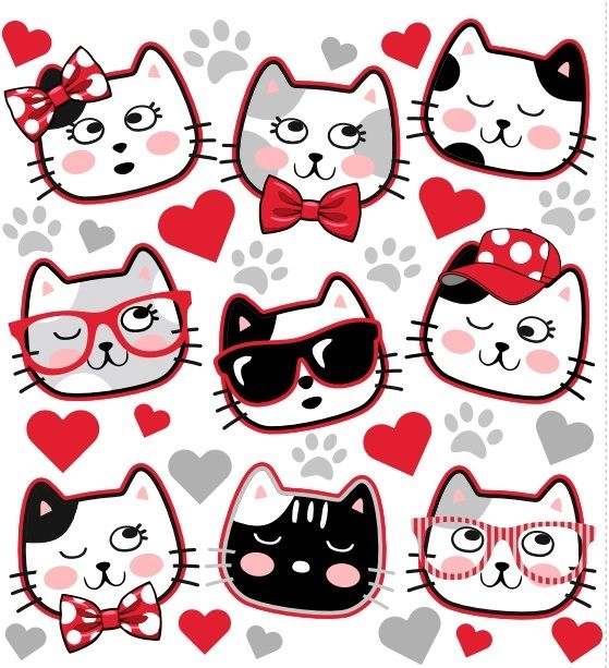 Cute cat motif