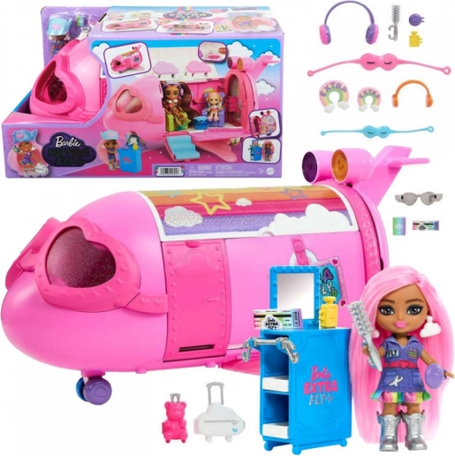 Pink Rainbow Jet BARBIE Extra Fly Minis with Pilot