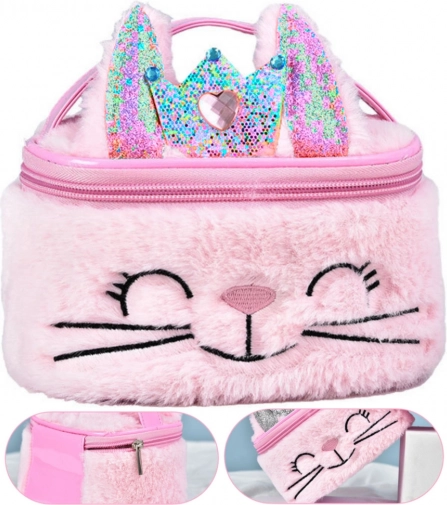 Kinder Plüsch Kosmetiktasche Häschen Rosa 20cm