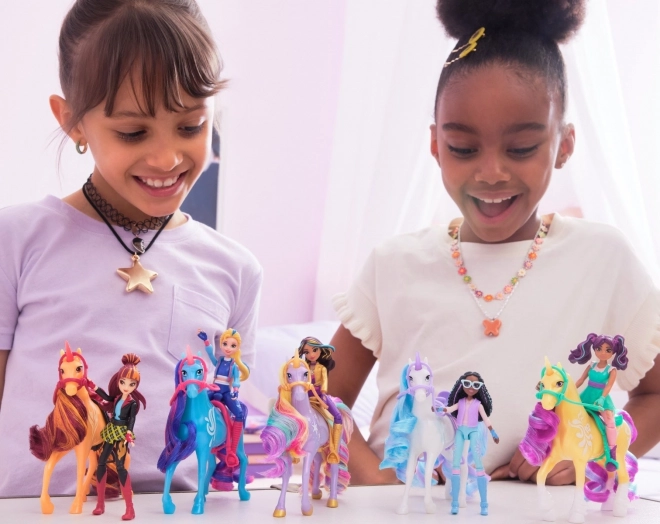 Sophia et Wildstar de l'Académie des Licornes avec lumière magique