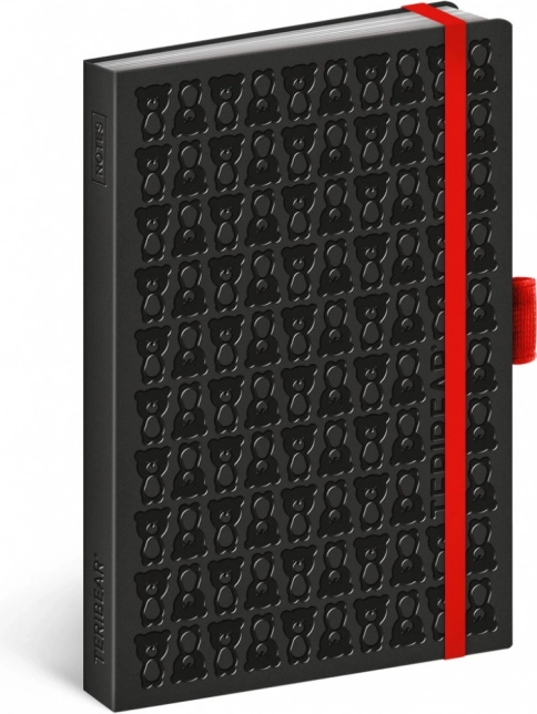 NOTIQUE TERIBEAR notebook, black, ruled, 9 × 13 cm