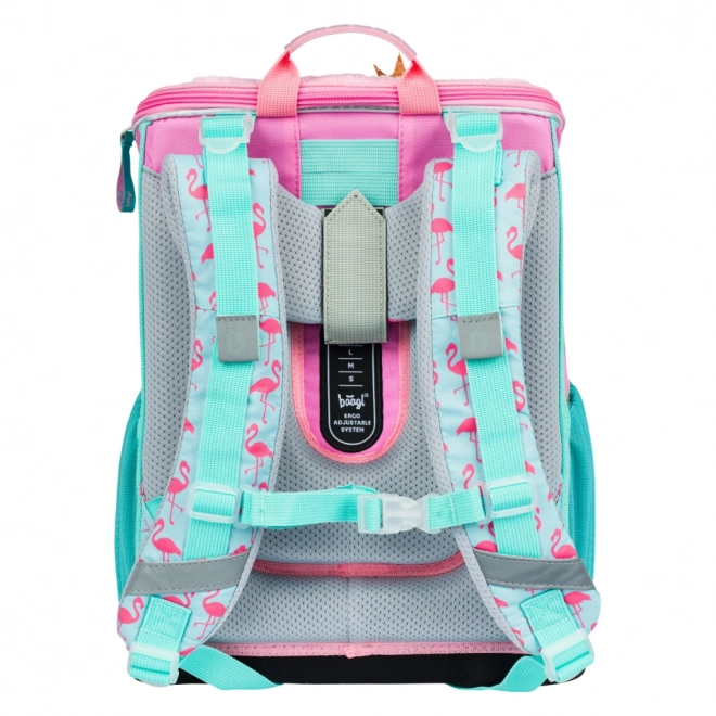 BAAGL SET 3 Zippy Flamingo: schooltas, etui, zak