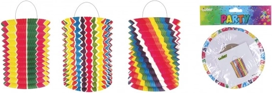 Papieren regenbooglantaarn cilinder 16 cm