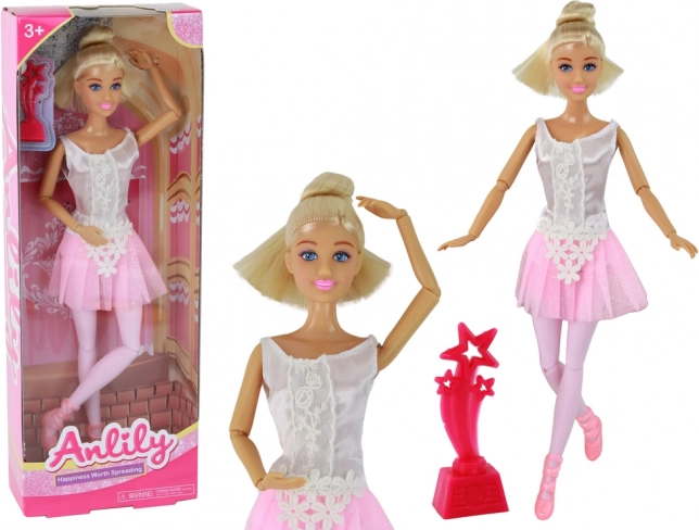 Puppe ANLILY Ballerina mit rosa Tutu und Trophäe