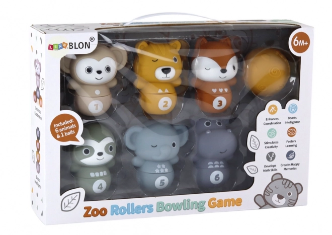 Bowlingdieren voor peuters Interactief balletje spelen