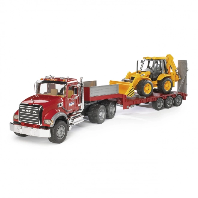 Bruder Vrachtwagen MACK Graniet aanhanger en tractor JCB