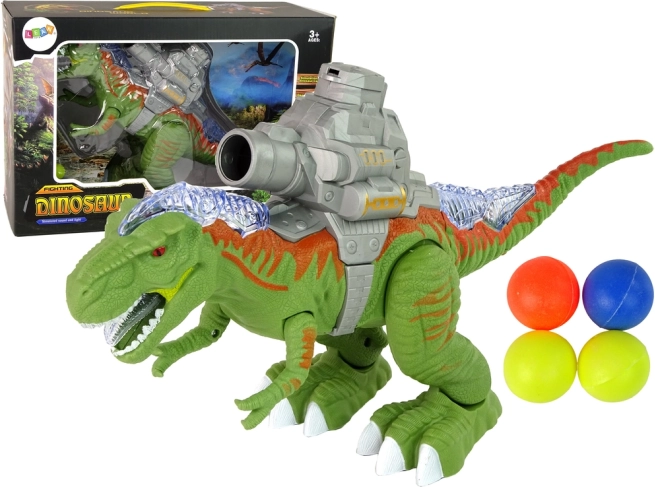 Interactive Walking Dinosaur with Shooter and Catapult – Green