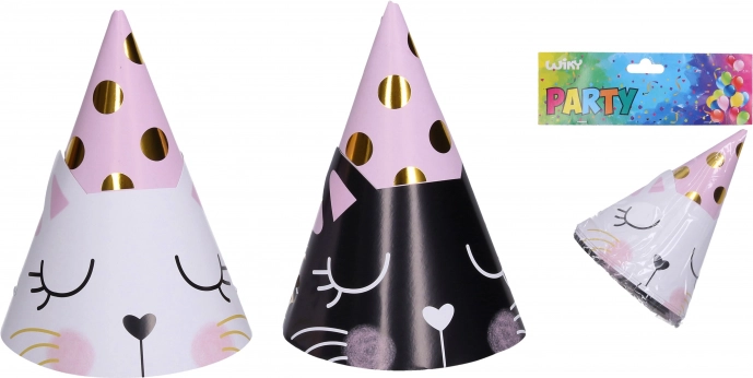 Feesthoedjes Kat 15 cm