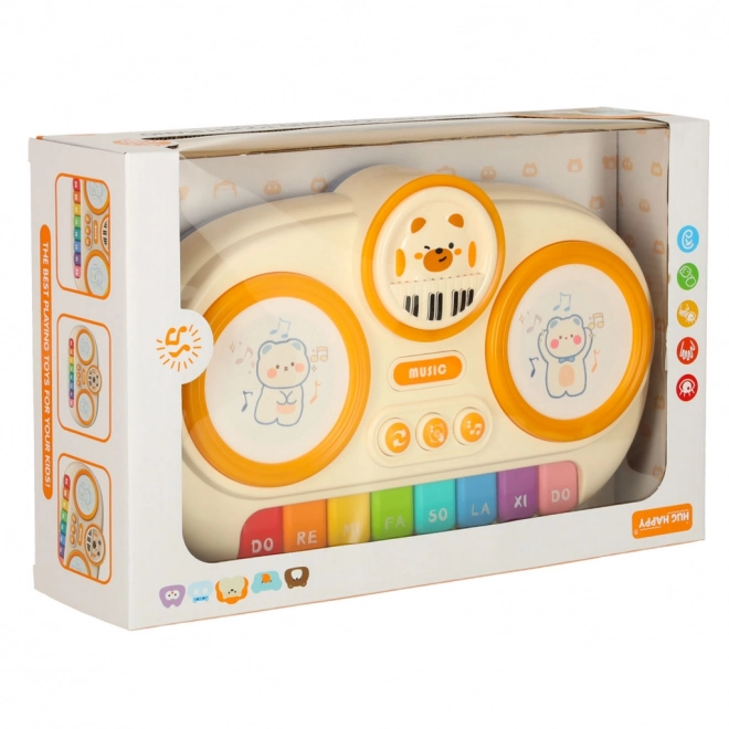 Piano éducatif interactif pour enfants couleur beige