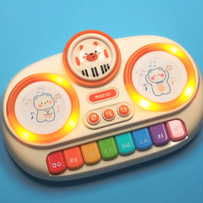 Piano éducatif interactif pour enfants couleur beige