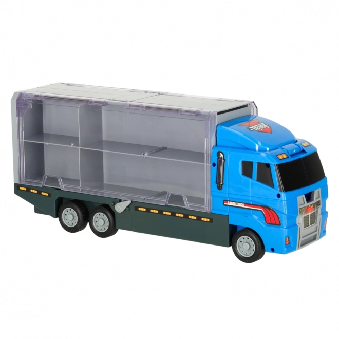 Camion avec voitures de police