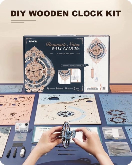RoboTime 3D houten mechanische puzzel - Wandklok