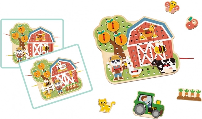 2Kids Toys Jeu d’enfilage Ferme