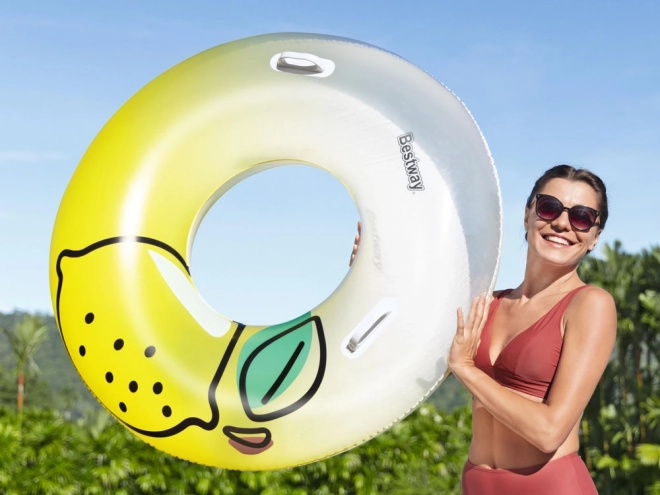 Inflatable Lemon Swimming Ring With Handles