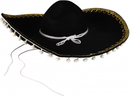 Mexicaanse sombrero zwart voor volwassenen