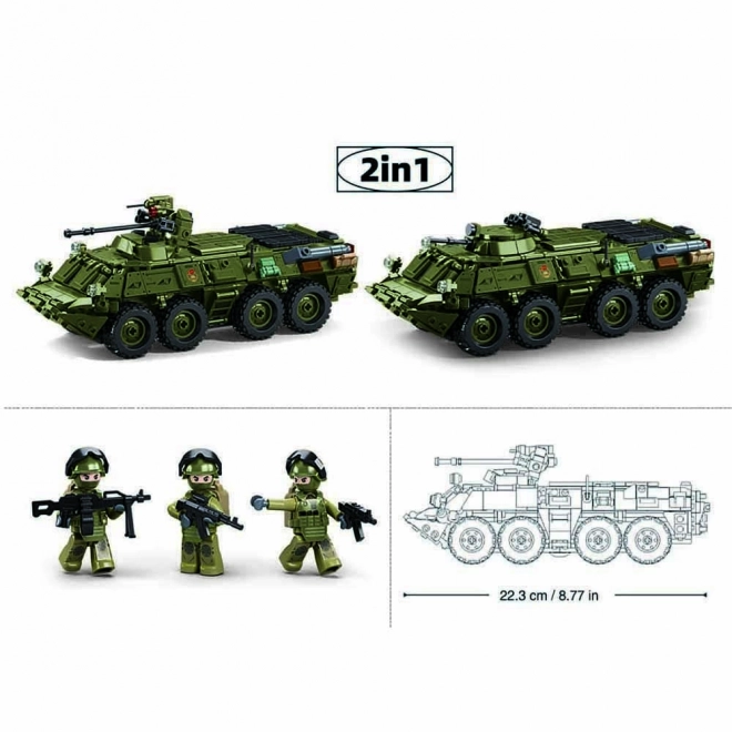 Bouwpakket tank BTR-80AS IFV van Sluban in schaal 1:35