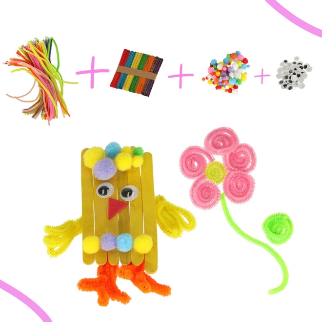 Creatieve set voor kinderen - handvaardigheid en kunst met 1200 elementen