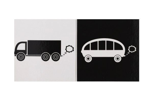 Knížka Contraste leporello Moyens de transport 15,5x15cm 0m+
