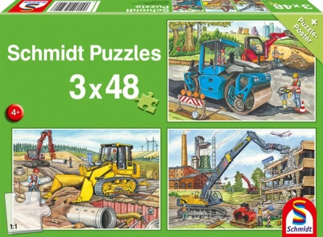 Puzzel SCHMIDT op de bouwplaats 3×48 stukjes