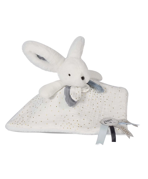 Doudou cadeau set blauw - konijntje met dekentje