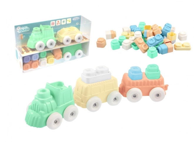 Treinset met blokken Play&Squish