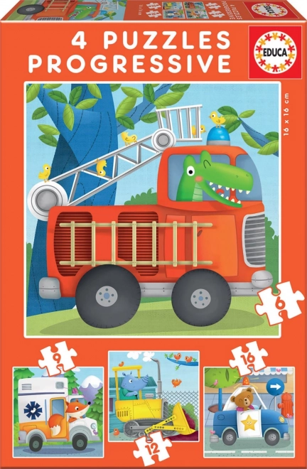 Educa puzzel Dierenredders 4-in-1 (6, 9, 12, 16 stukjes)