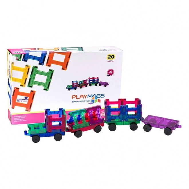 Playmags 3D magnetische treinkubussen - set van 20 stukken