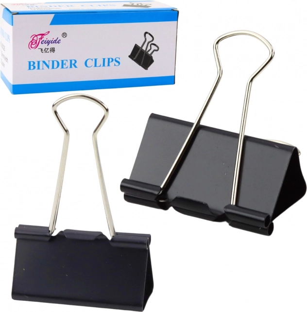 Universele kantoorclips zwart 51 mm 12 stuks