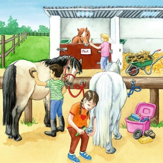Learning through play while caring for horses