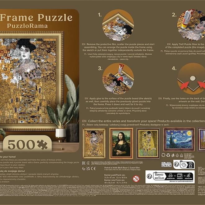 TREFL Puzzle Rahmen Stil Adele Bloch-Bauer I 500 Teile