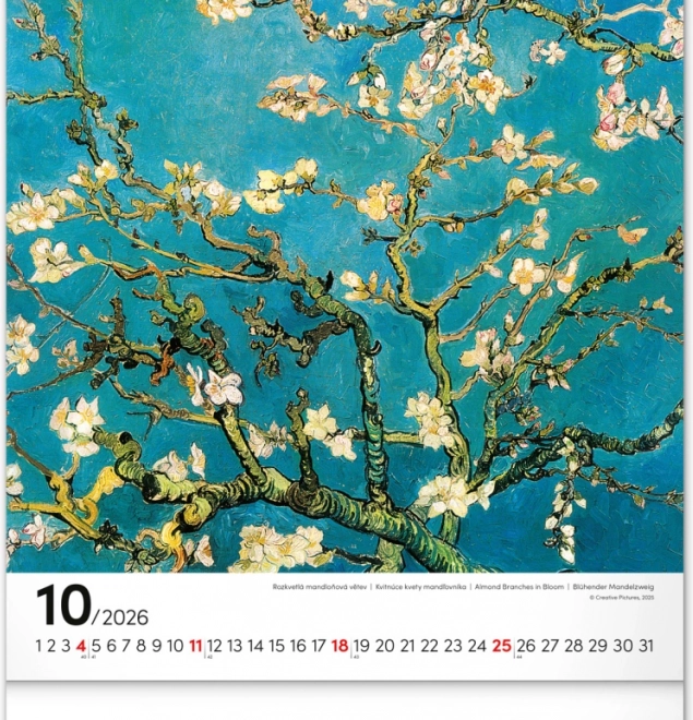 Calendrier mural Vincent van Gogh 2026