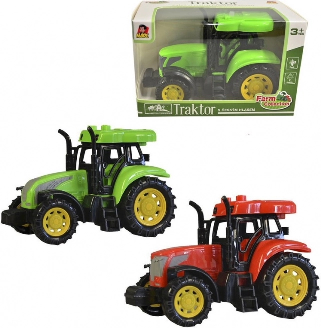 Tracteur avec voix tchèque, lumière et son, 14 cm