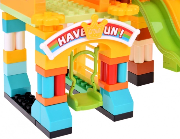 Grandes briques colorées Parc Joyeux aire de jeux avec toboggans 235 pcs