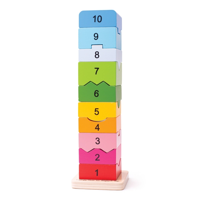 Bigjigs Baby Houten Motorische Toren met Cijfers