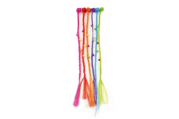 Klemmen met gekleurde vlechtjes voor haar - 6 stuks
