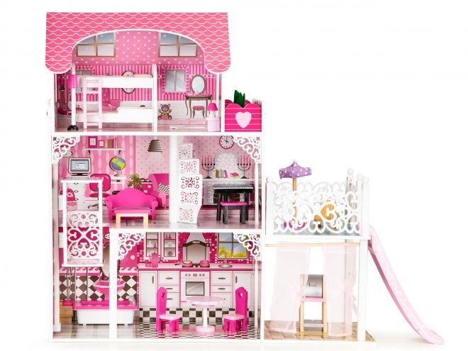Holzpuppenhaus mit Rutsche